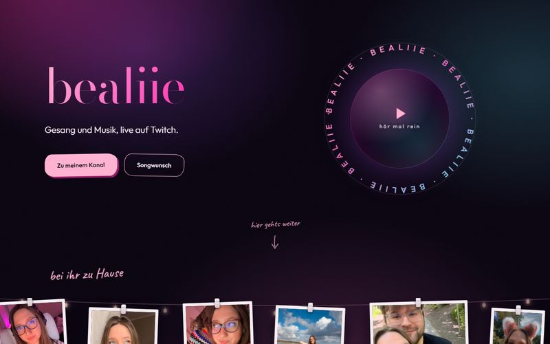 Startseite von bealiie.de