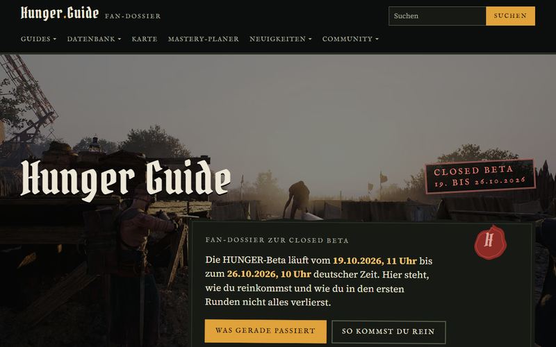 Startseite von hungerguide.de