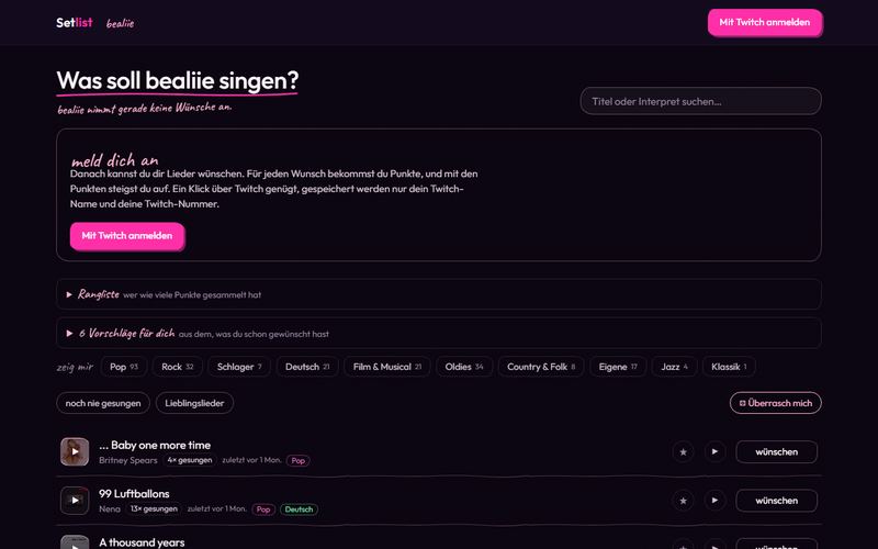 Startseite von wunsch.bealiie.de